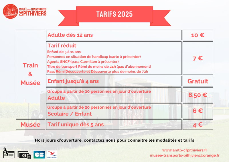 Tarifs AMTP 2025